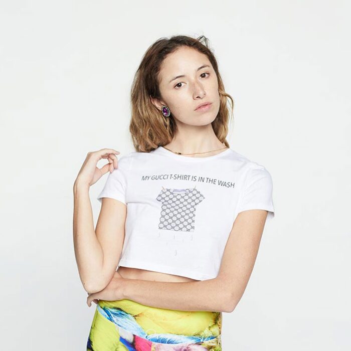 Laundry Day Excuses Drip Crop Top Women's Organic Cotton 90s Ringer Style T-Shirt - Image 3