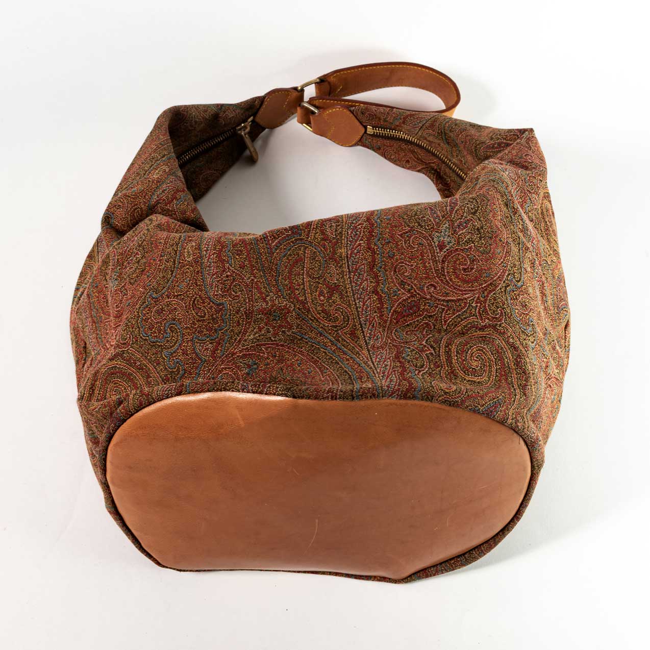 Etro Paisley Printed Hobo Shoulder Bag in Brown