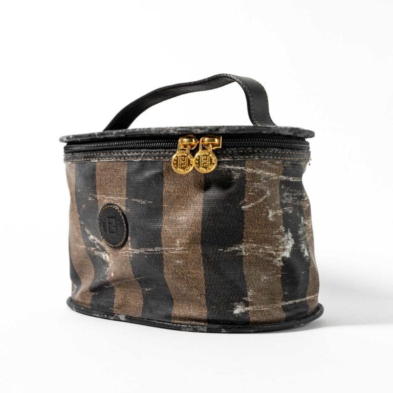 Vintage Fendi Pequin Stripe Makeup & Vanity Case