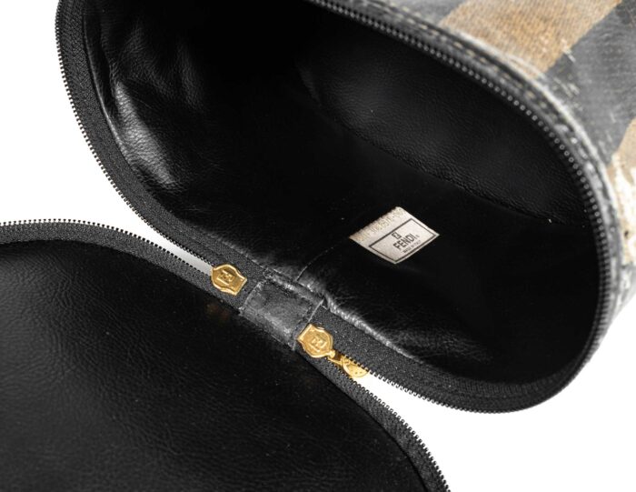 90's Fendi Pequin Makeup Bag-Mini Pillbox Bag - Image 3