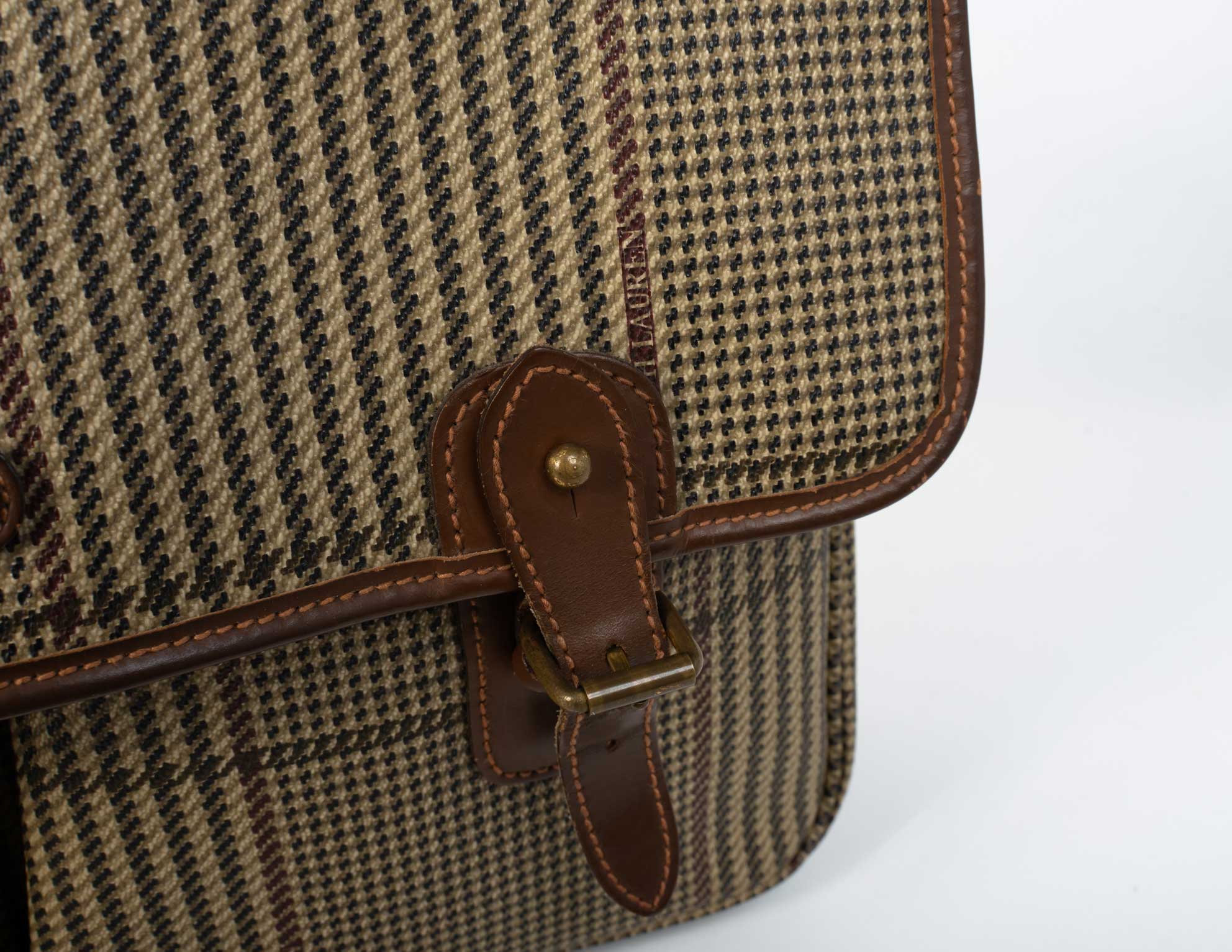 Vintage Polo Ralph Lauren Plaid Houndstooth Tweed Doctor Bag