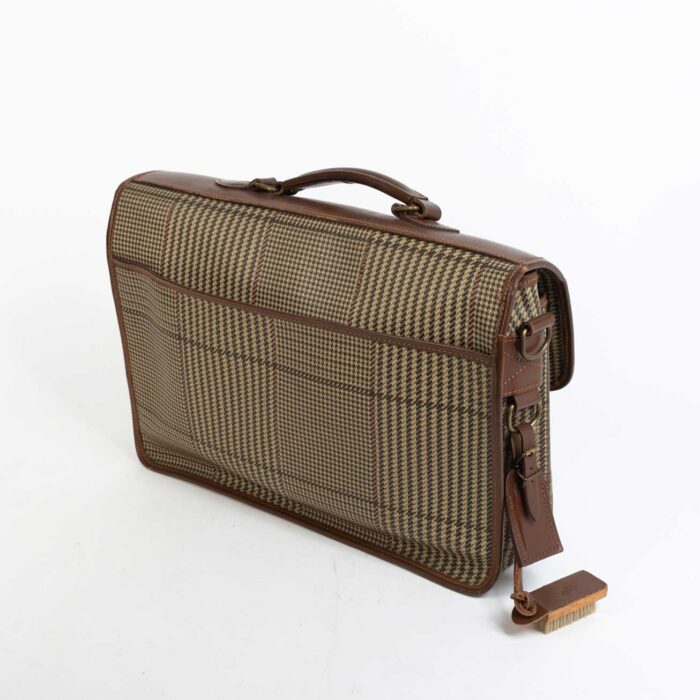 90's Polo Ralph Lauren Houndstooth Plaid Messenger Attache Briefcase - Image 15