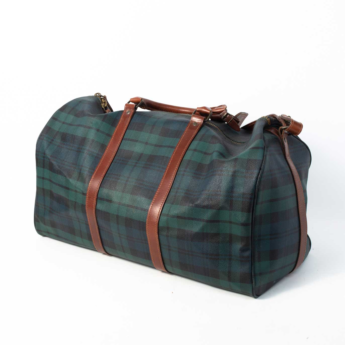 Vintage Ralph Lauren green tartan-checked purse in speedy bag