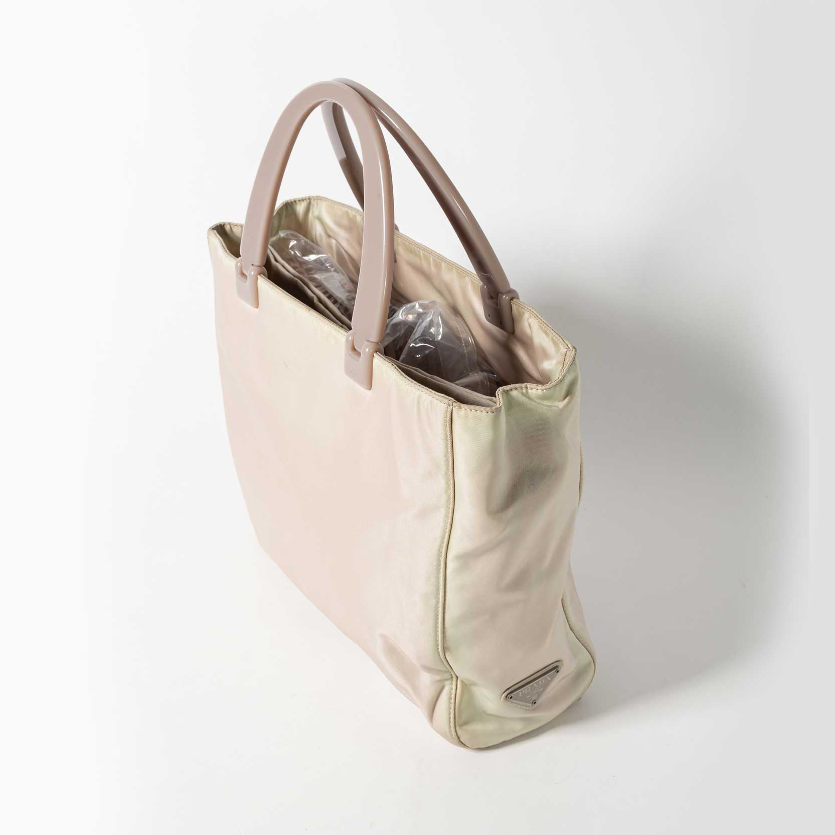 PRADA vintage nylon y2k shoulder bag with metallic handle
