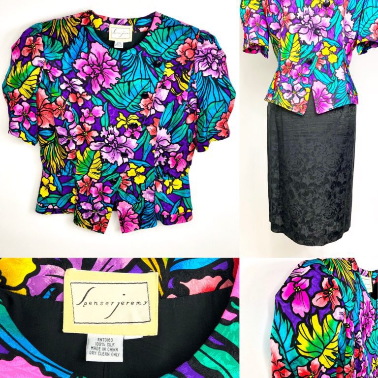1980s–1990s Spencer Jeremy Silk Skirt Suit – US 10
