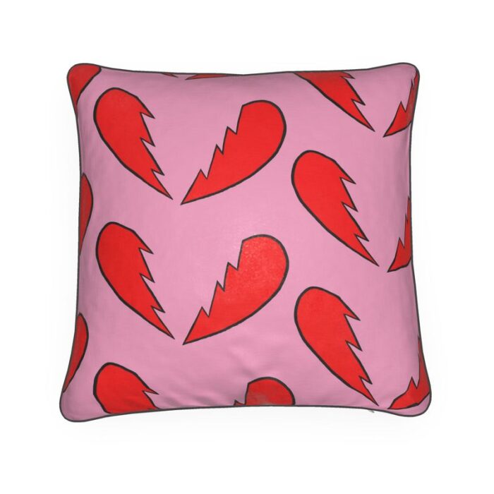 Broken Hearts Luxe Throw Pillow