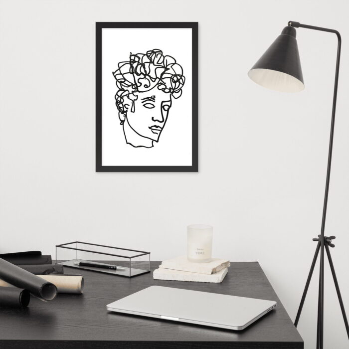 Greco-Roman Bust Ink Line Drawing Print - Image 5