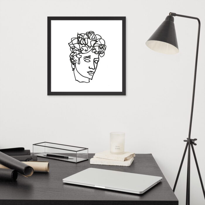 Greco-Roman Bust Ink Line Drawing Print - Image 7