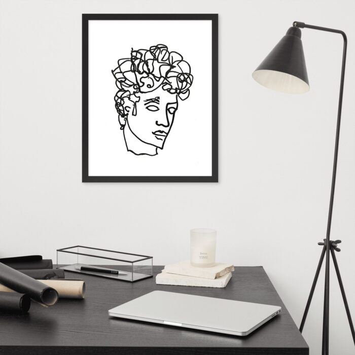 Greco-Roman Bust Ink Line Drawing Print - Image 8