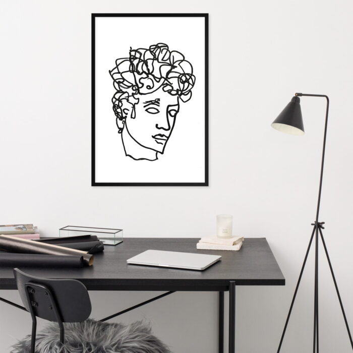 Greco-Roman Bust Ink Line Drawing Print