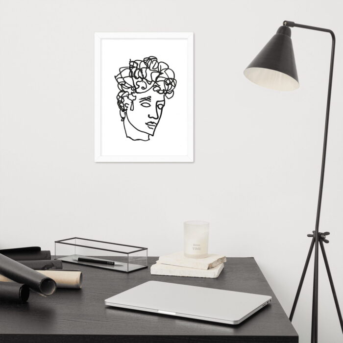 Greco-Roman Bust Ink Line Drawing Print - Image 13