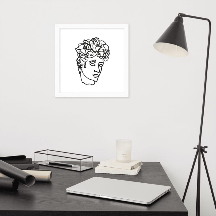 Greco-Roman Bust Ink Line Drawing Print - Image 15