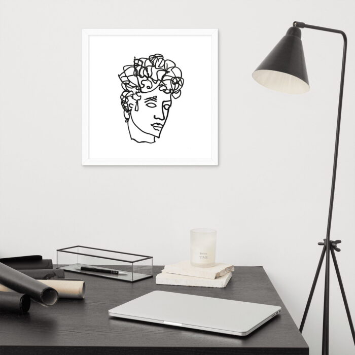 Greco-Roman Bust Ink Line Drawing Print - Image 16