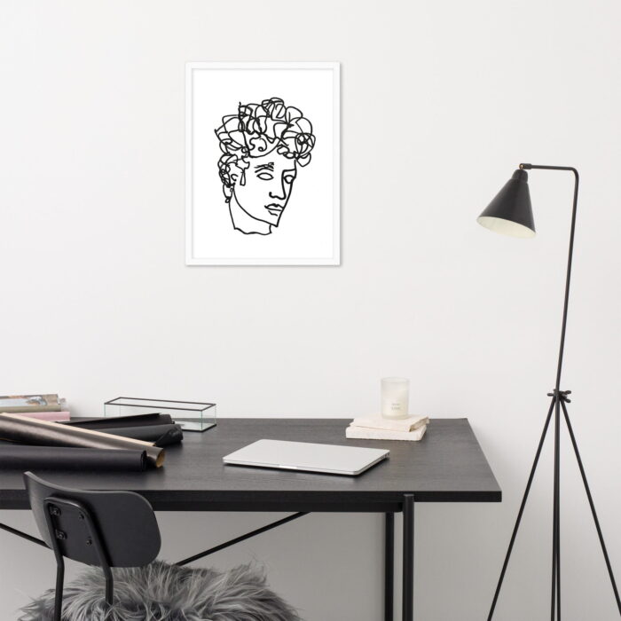 Greco-Roman Bust Ink Line Drawing Print - Image 19