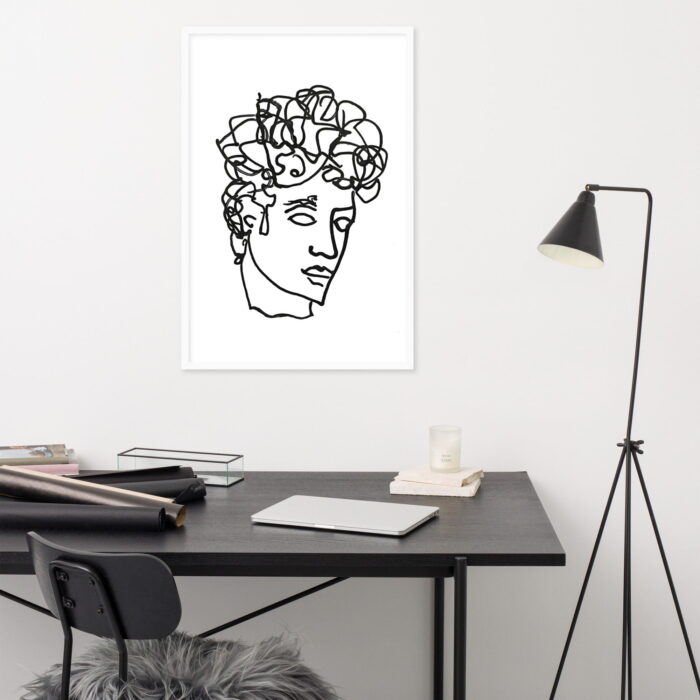 Greco-Roman Bust Ink Line Drawing Print - Image 20