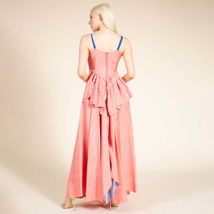 1940s / Early 1950s Pink Tafetta Gown with Bustle Size 0/2 - Image 2