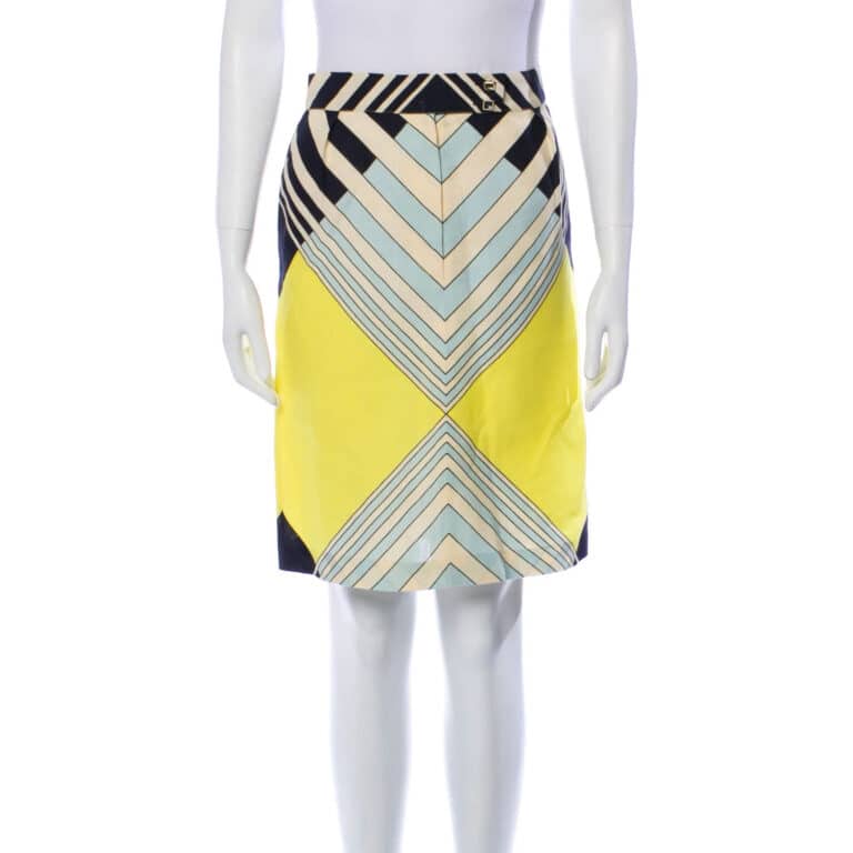 Missoni Yellow Geometric Linen Skirt