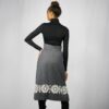 Late 1960s High Waisted Wool Hand Jeweled Skirt Size 2/4 - Image 6