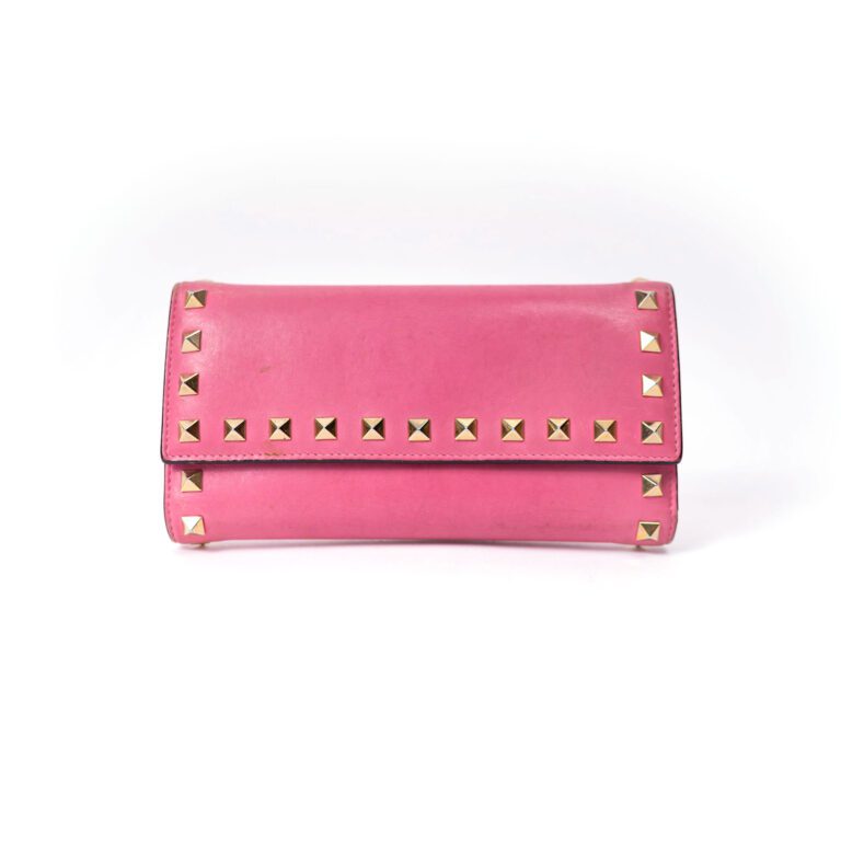 Valentino Rockstud Pink Leather Wallet