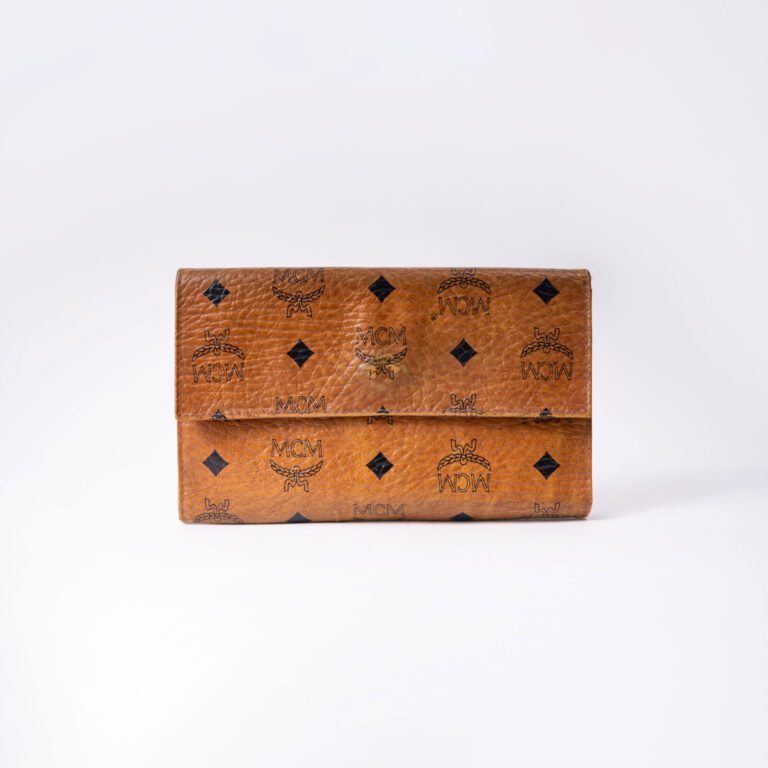 Vintage MCM Cognac Monogram Travel Organizer with Pen Holder
