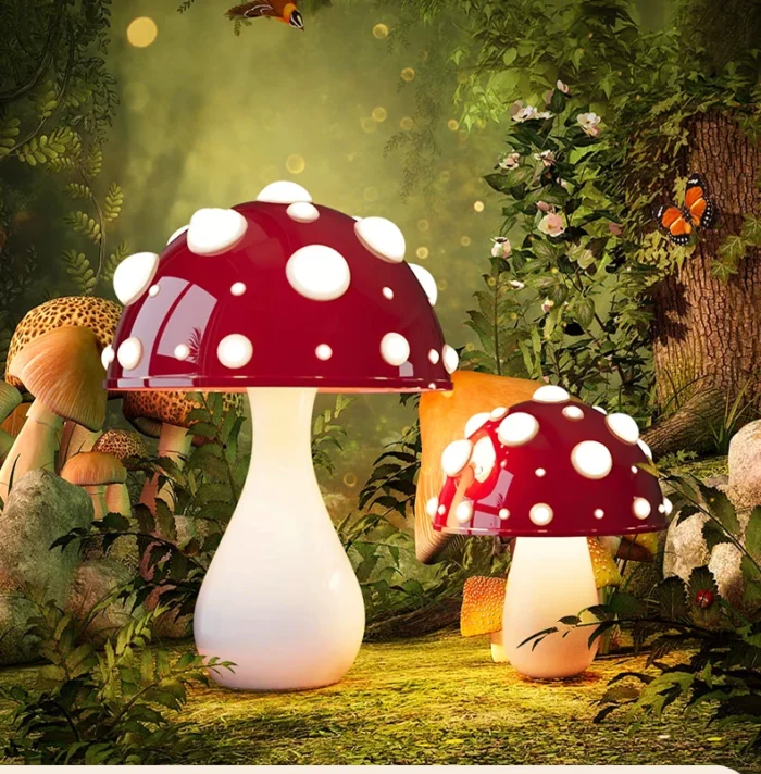 Mario's 70s Mushroom Adventure Acrylic Lamp Set