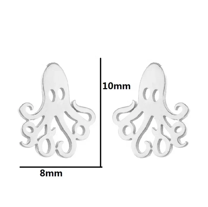 Ocean Embrace Stainless Steel Octopus Huggie Earrings - Image 8