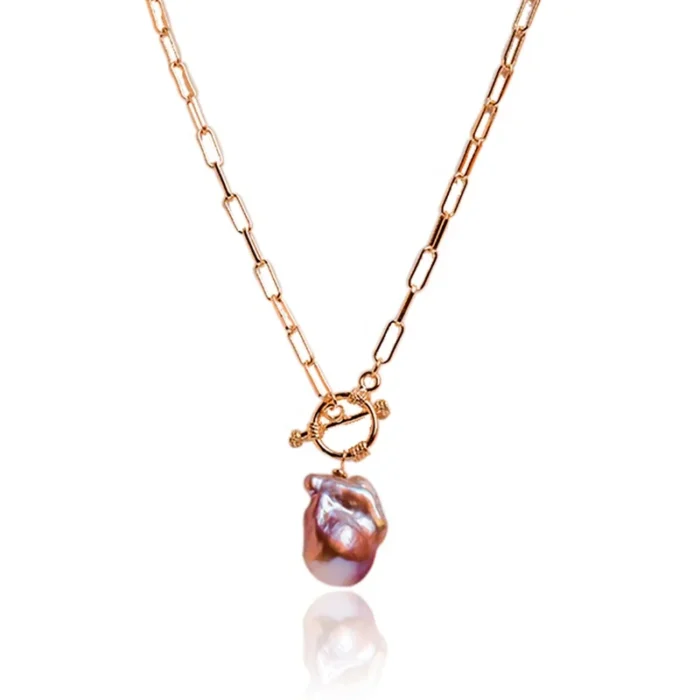 Baroque Bliss: 14K Gold-Plated Freshwater Baroque Pearl Necklace