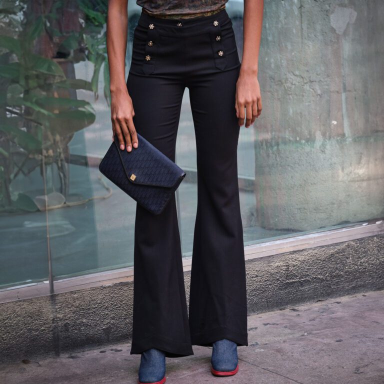 Y2K John Galliano wool bootcut snaps for buttons wool trousers