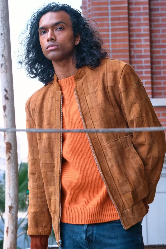 1960s tan suede patchwork bomber jacket - Image 7