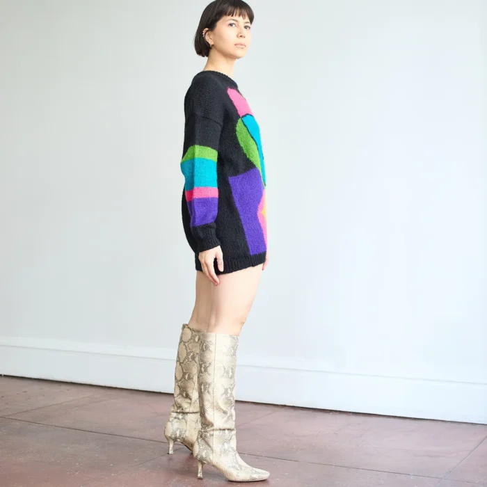 80s/90s M.J. Carroll Abstract Mohair Sweater Tunic/Dress - Image 5