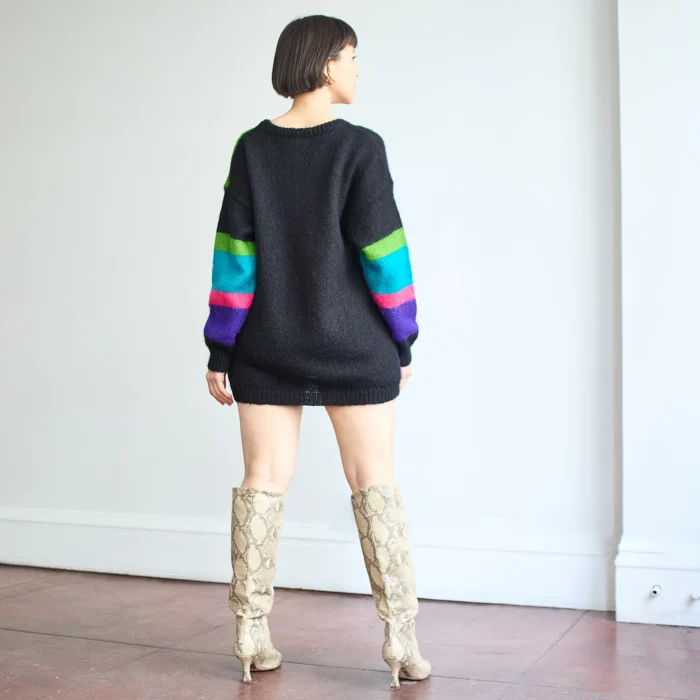 80s/90s M.J. Carroll Abstract Mohair Sweater Tunic/Dress - Image 4