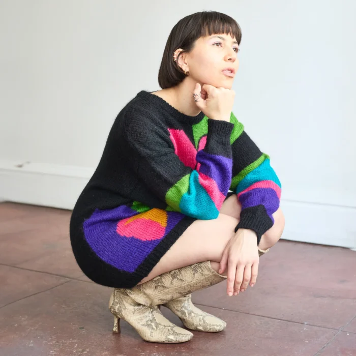 80s/90s M.J. Carroll Abstract Mohair Sweater Tunic/Dress - Image 3