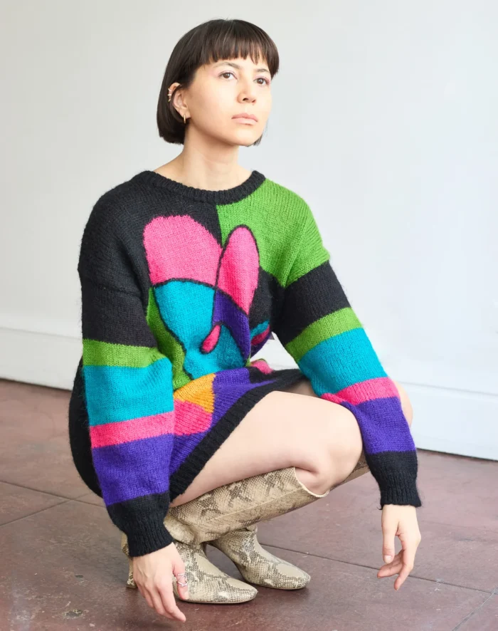 80s/90s M.J. Carroll Abstract Mohair Sweater Tunic/Dress - Image 2