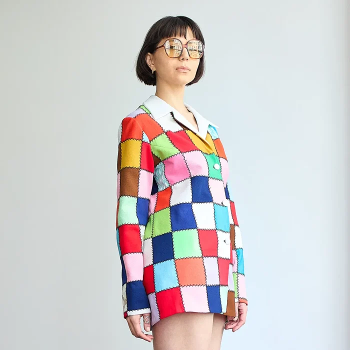 60s/70s Patchwork Button Up Tunic Shirt/Mini dress - Image 7