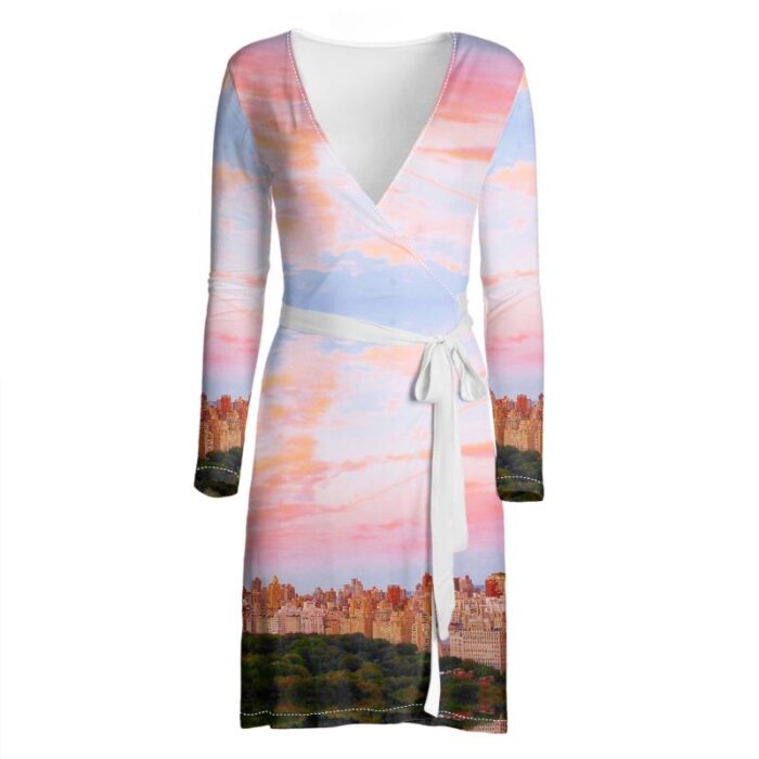 Central Park Sunset Wrap Dress