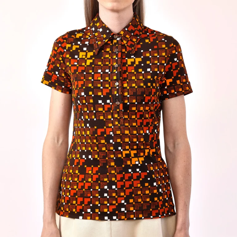 1960s Alex Colman Geometric Short-Sleeve Polo