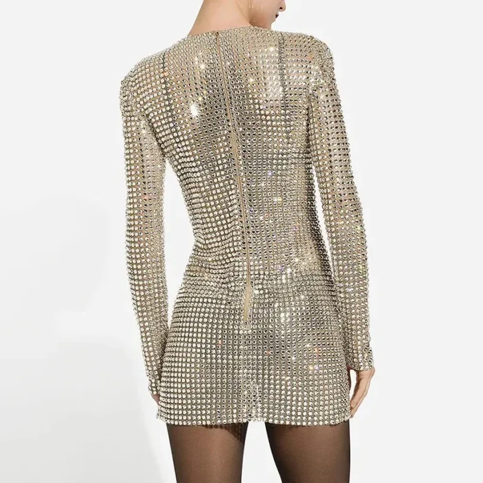 Diamond Tight Mesh Mini Dress - Image 5