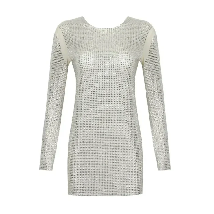 Diamond Tight Mesh Mini Dress