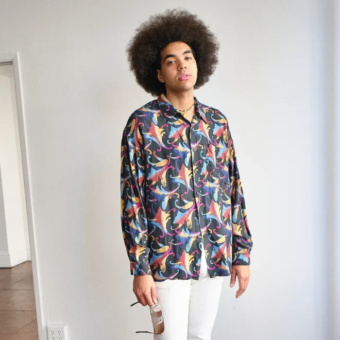 80s/90s ONE EIGHT 800 colorful silk button-up Shirt VIN80s1800BS - Image 3