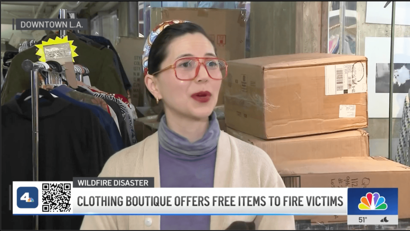 NBC LOS ANGELES coverage of Quirk’s wildfire relief effort