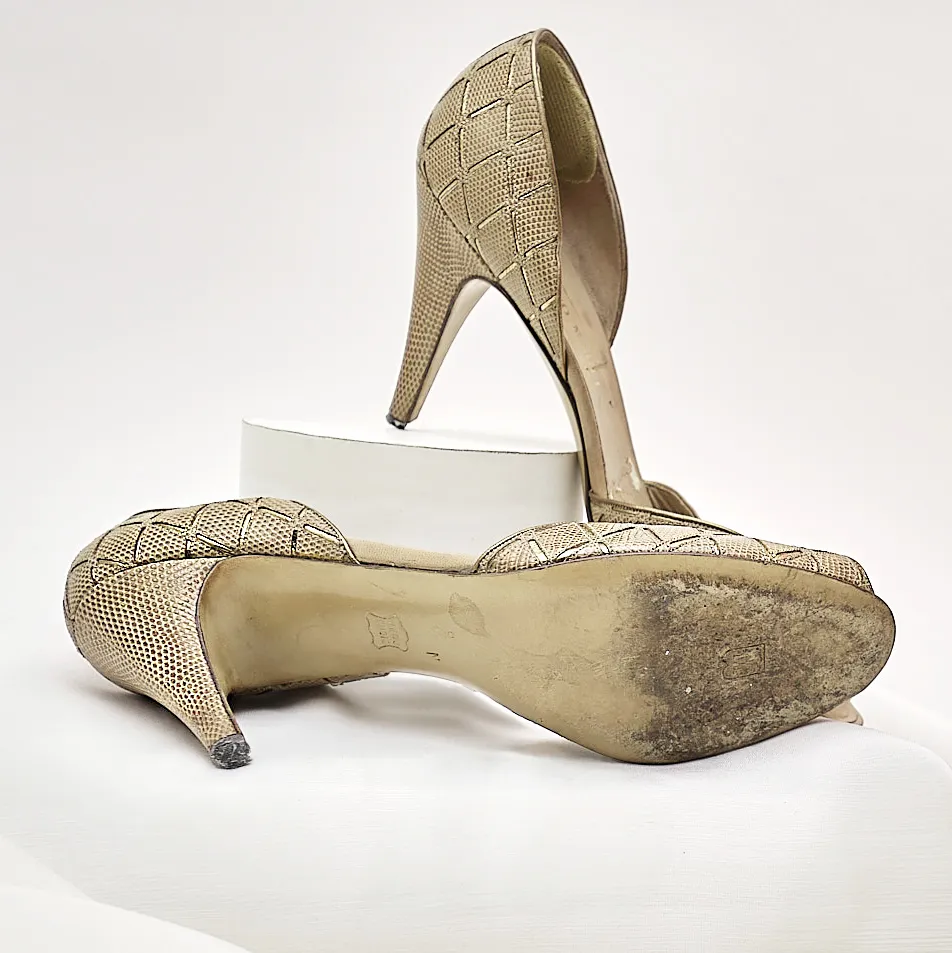 Bruno Magli 1980s Gold D’Orsay Pumps – Size 9.5/10 Narrow - Image 4