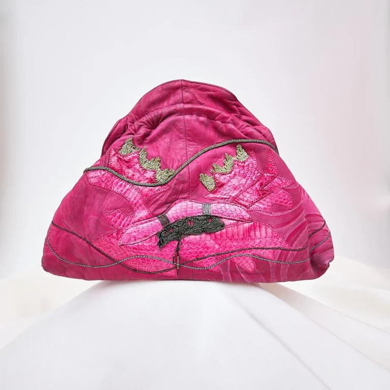 1970s/80s Viva of California Fuchsia Convertible Clutch Bag with Hideaway Strap