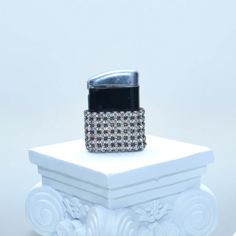 Vintage 1950s/60s Rhinestone Tabletop Lighter – Original Parts, Repair Ready