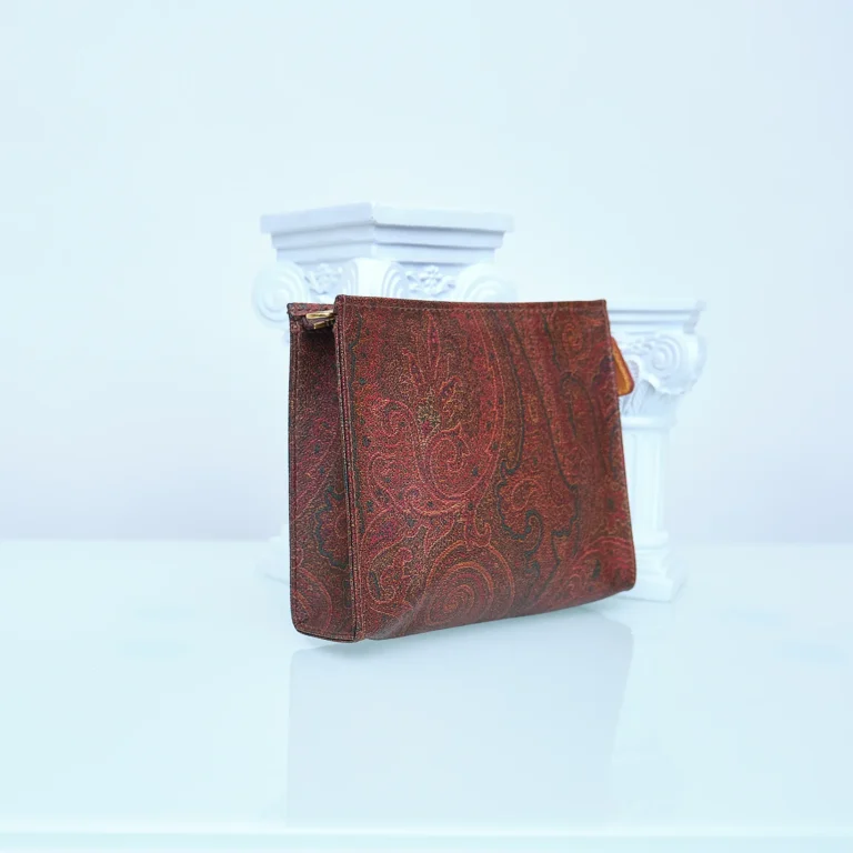 Late 90s/Early 2000s Etro Paisley Cosmetic Clutch – Milan Made, Leather Trim