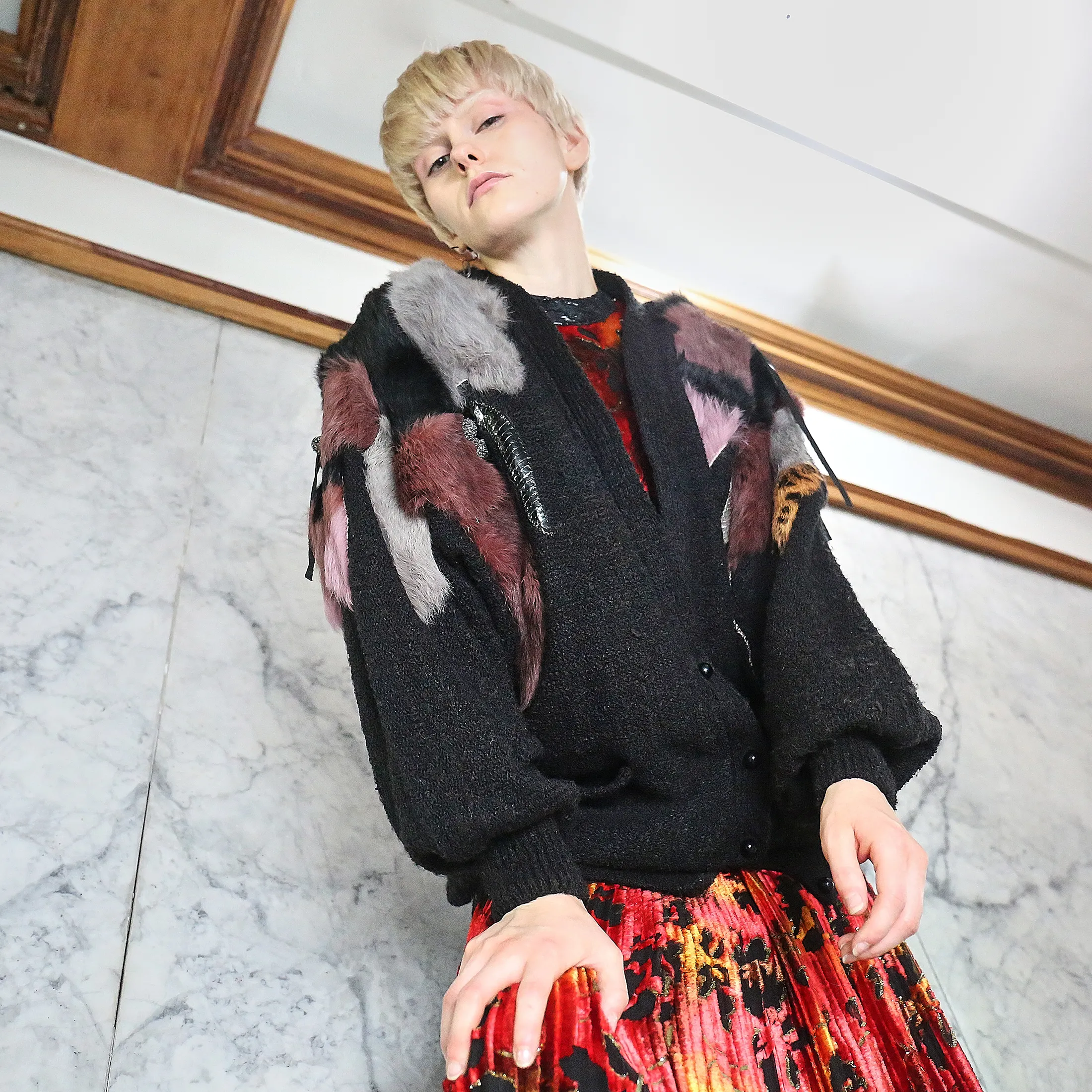 Vintage Lillie Rubin Mohair Cardigan with Snake & Rabbit Fur Accents – 1970s/80s- Size M/L - Image 6