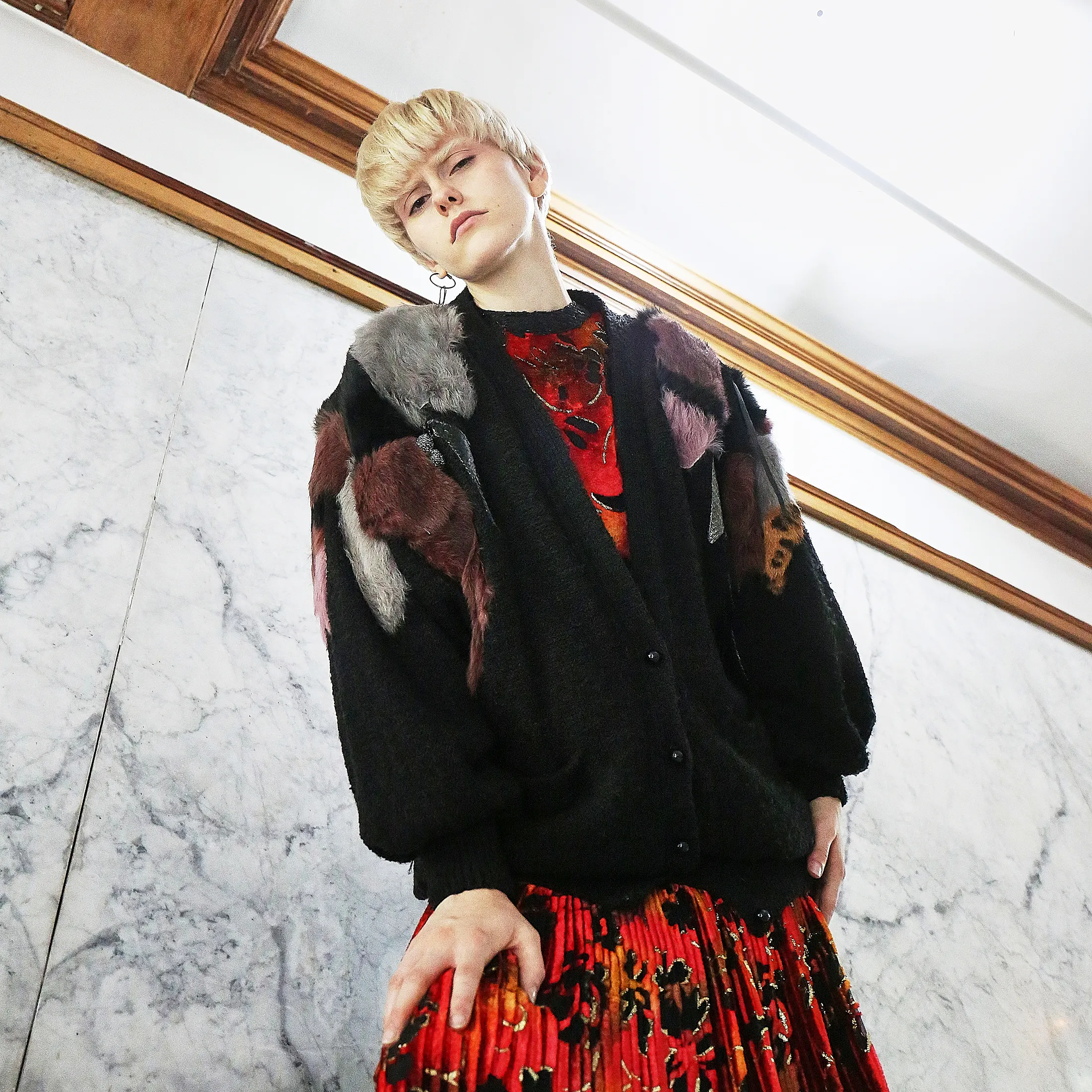 Vintage Lillie Rubin Mohair Cardigan with Snake & Rabbit Fur Accents – 1970s/80s- Size M/L - Image 5