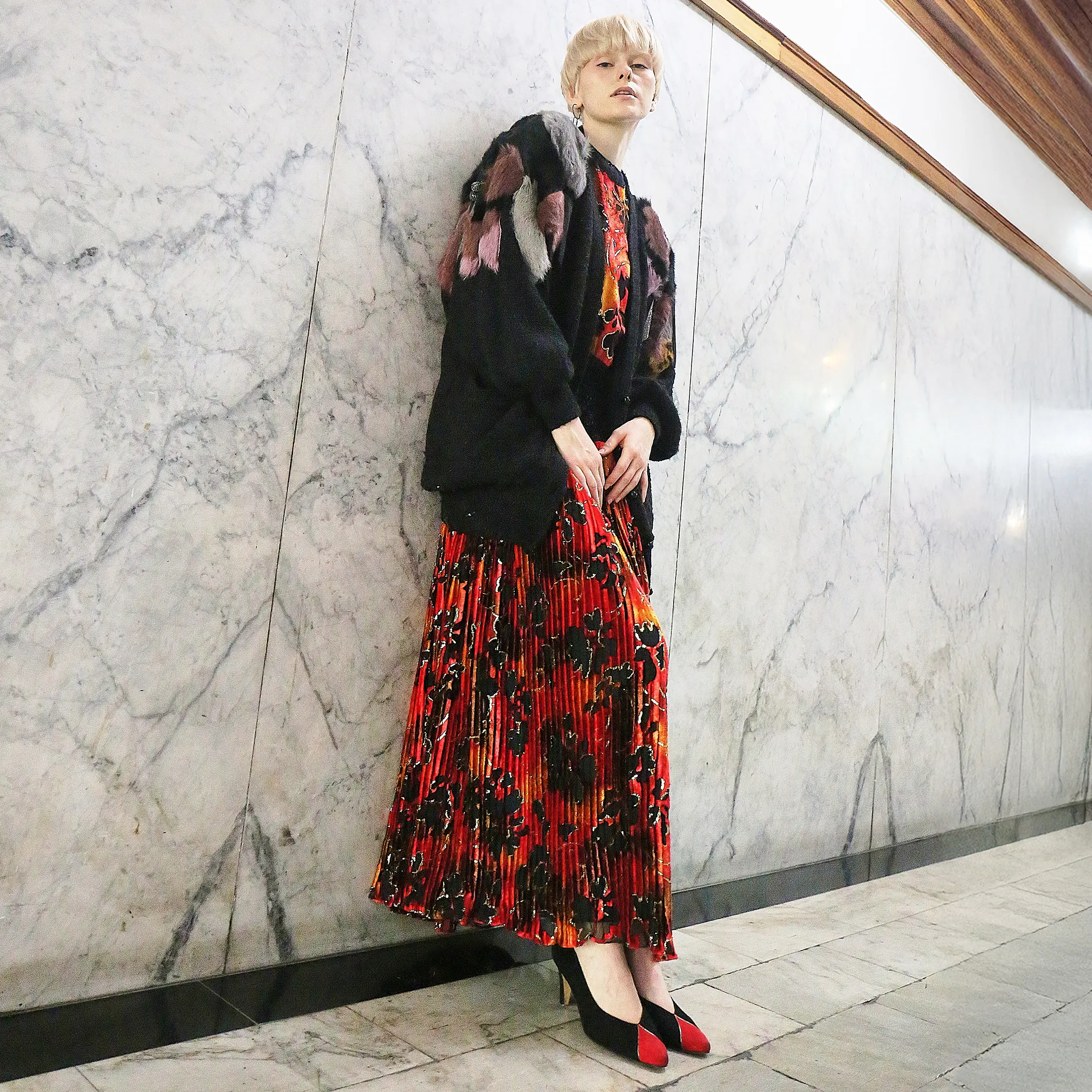 Vintage Lillie Rubin Mohair Cardigan with Snake & Rabbit Fur Accents – 1970s/80s- Size M/L - Image 4