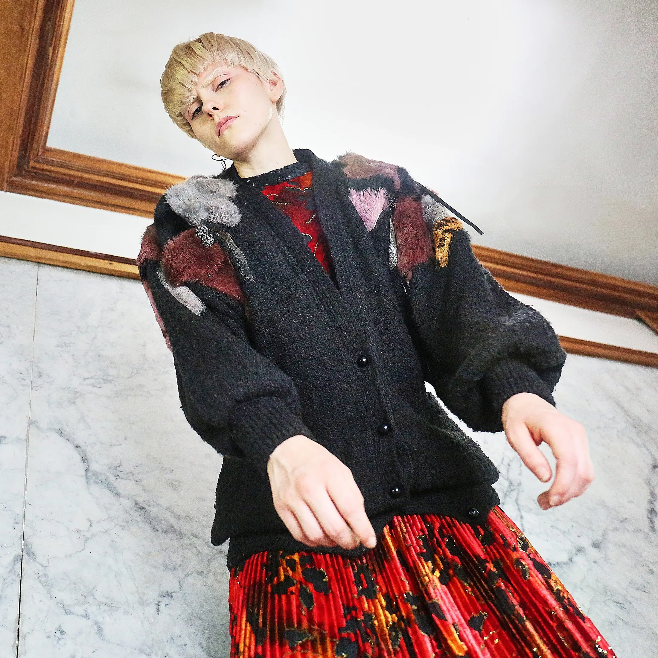 Vintage Lillie Rubin Mohair Cardigan with Snake & Rabbit Fur Accents – 1970s/80s- Size M/L - Image 9