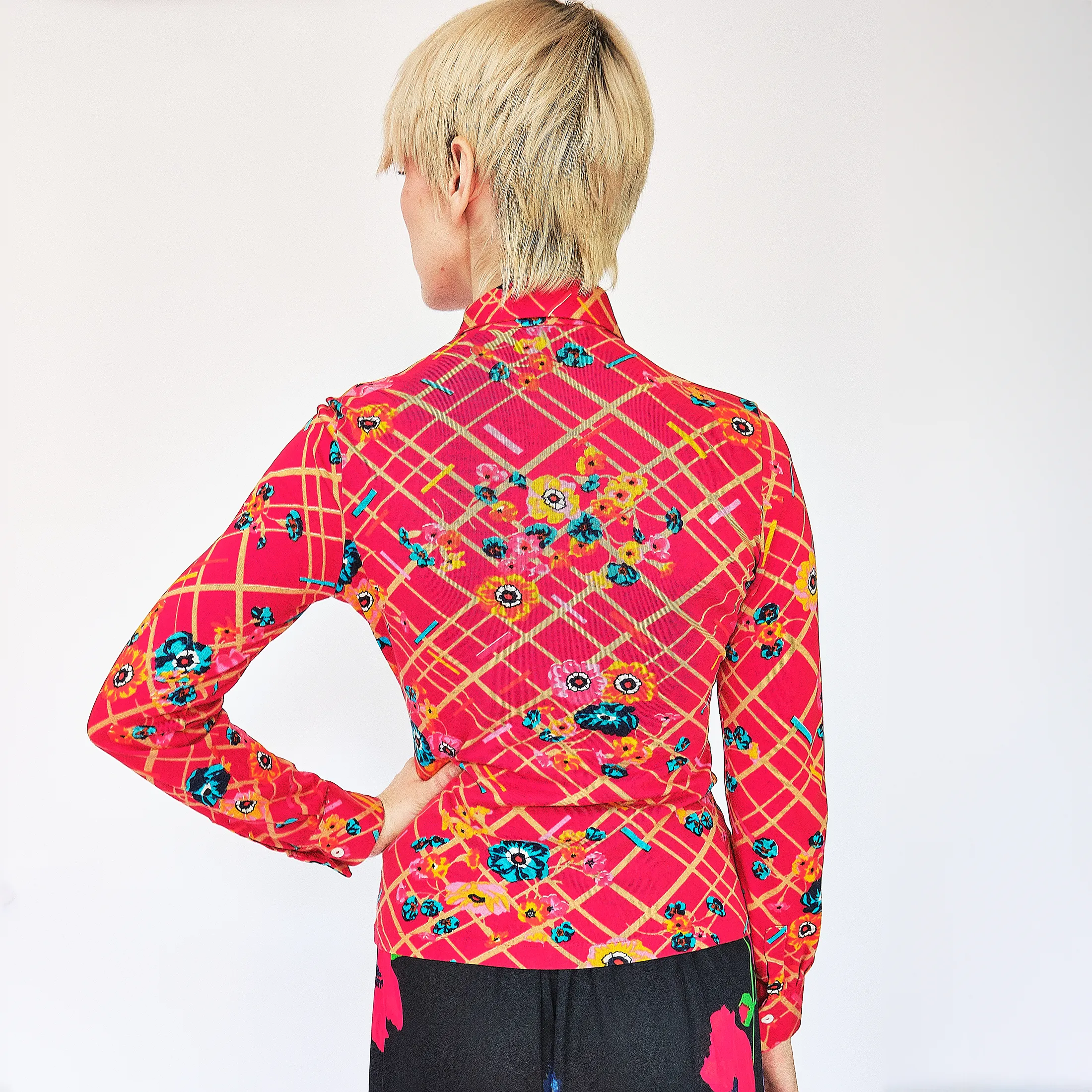 1970s/80s Saks Fifth Avenue Poppy Print Nylon Maxi Skirt – Size 2/4 - Image 6