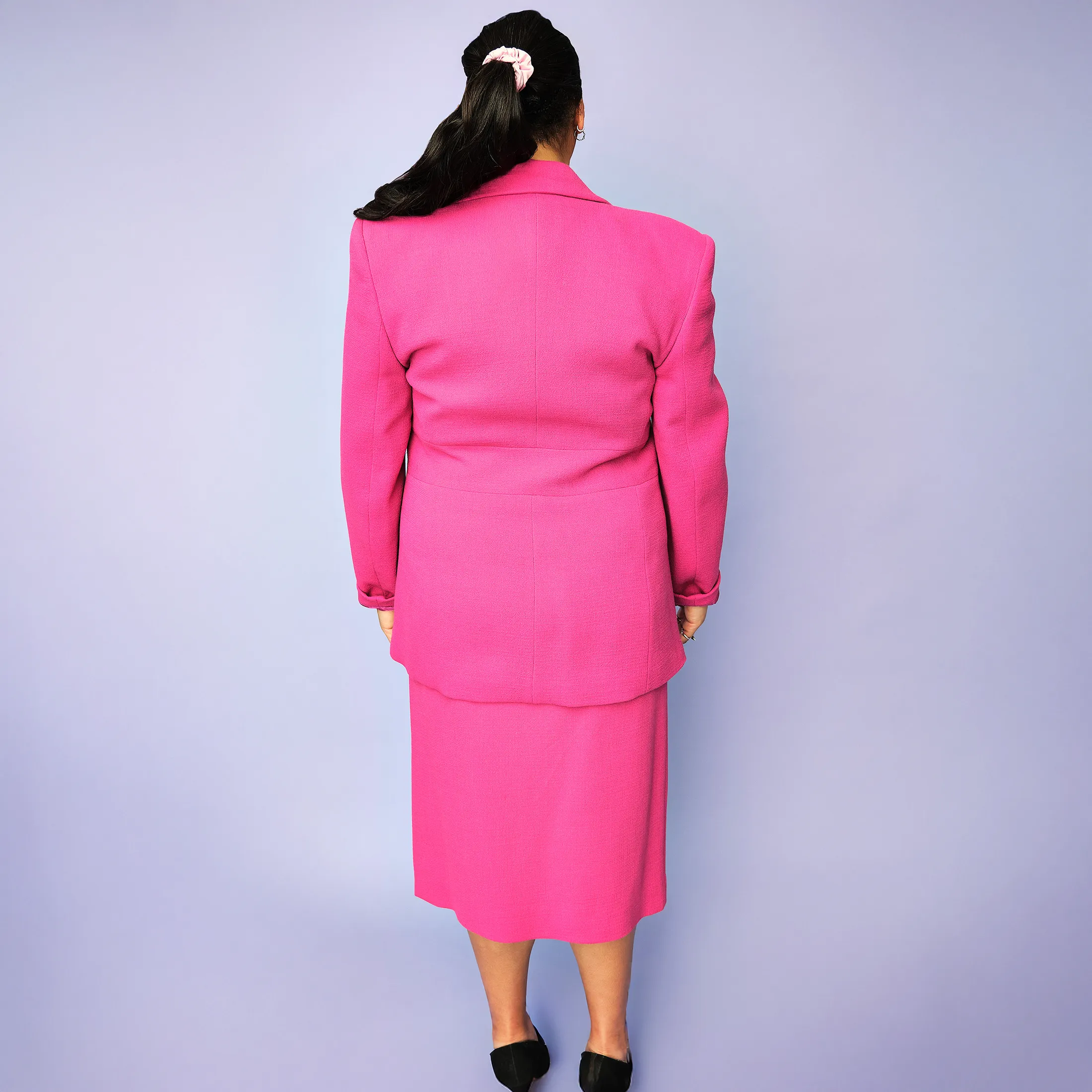 Late 1990s Emporio Armani Fuchsia Wool 3-Piece Skirt Suit – Size 12 - Image 9